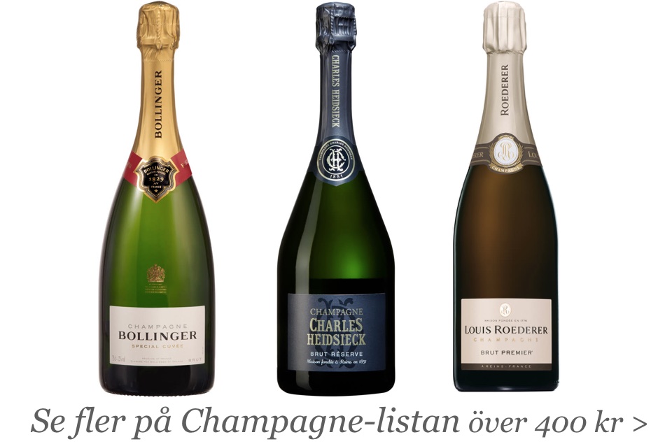 Känd champagne spm Bollinger och Louis Roederer