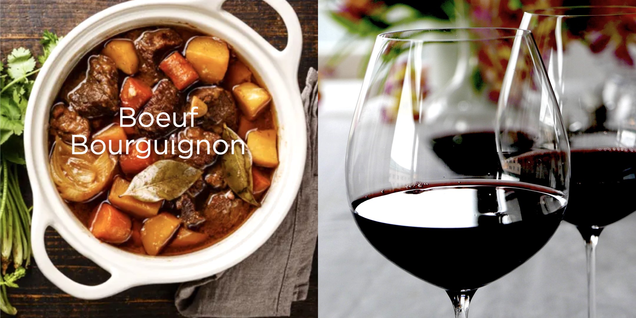 Boeuf Bourguignon och vin