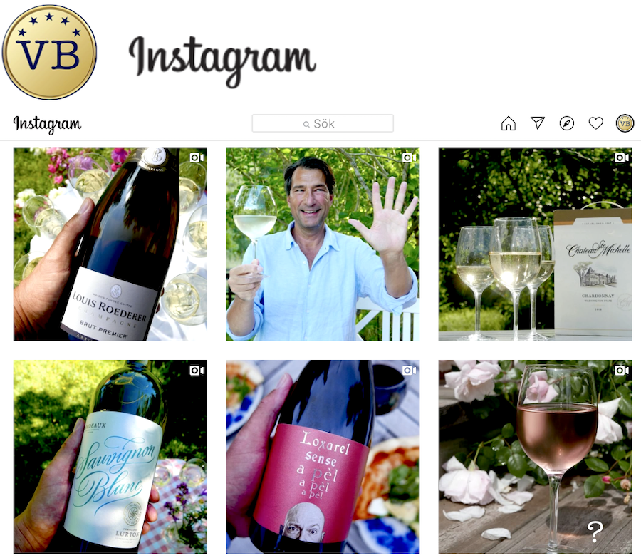Vinbetyget Instagram med nya mat och vintips