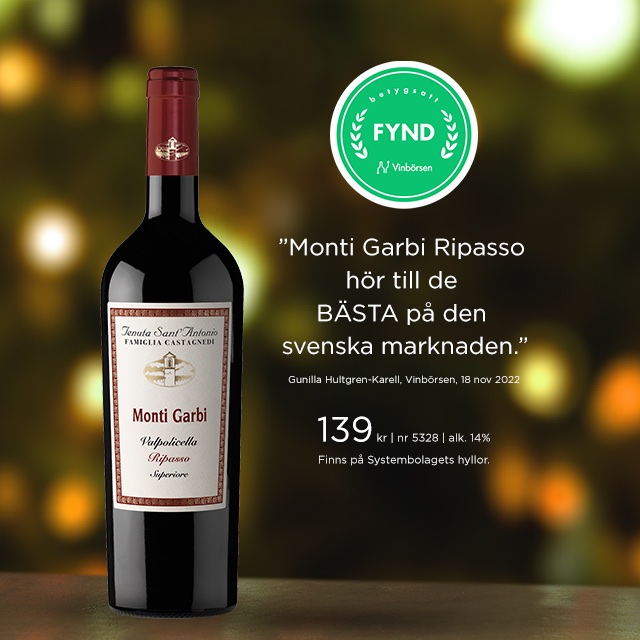Ripasso rekommenderas: Monti Garbi: 139 kr