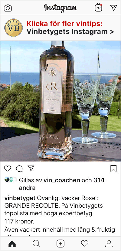 Läs mer om viner och nyheter på Vinbetyget Instagram