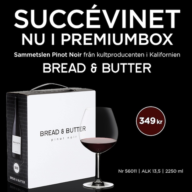 Pinot noir från Bread & Butter, ny i box