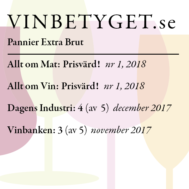Vin betyg: Champagne Pannier Extra Brut  (art nr 2272)
