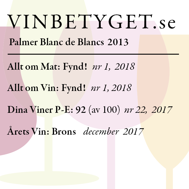 Vin betyg: Palmer Blanc de Blancs 2013 (art nr 7553)