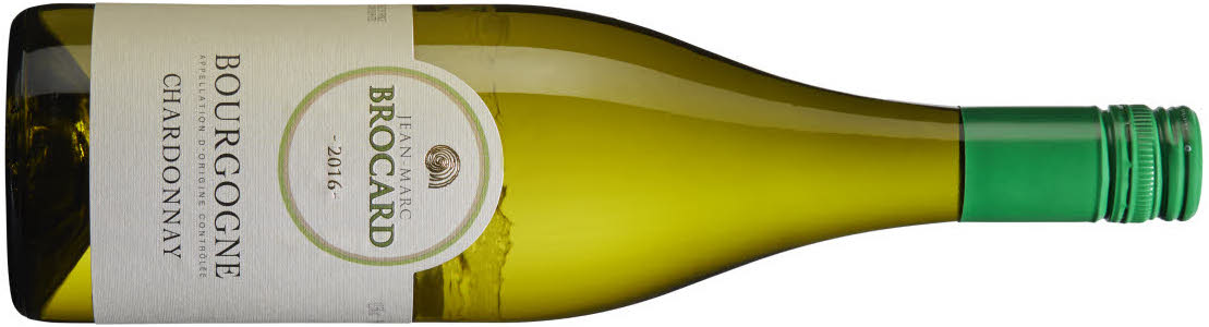 Vinflaska: franska vita vinet Brocard Bourgogne Chardonnay