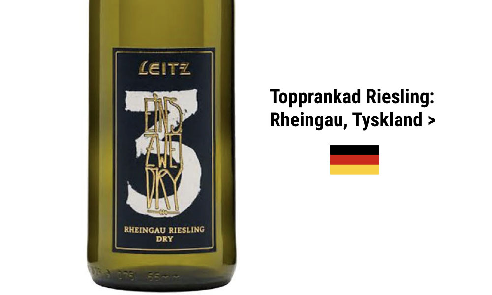 Riesling, etikett för vinet Leitz Eins Zwei Dry