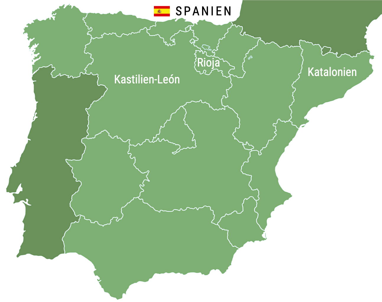 Spaniens vinregioner med Rioja och Katalonien