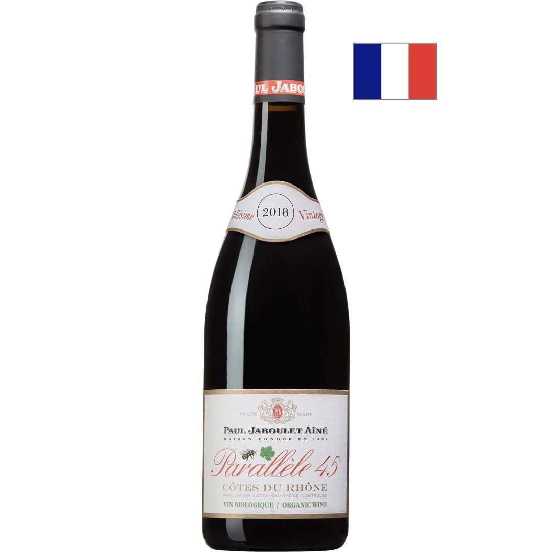 Vin från Cotes du Rhone rekommederas: Paralelle 45